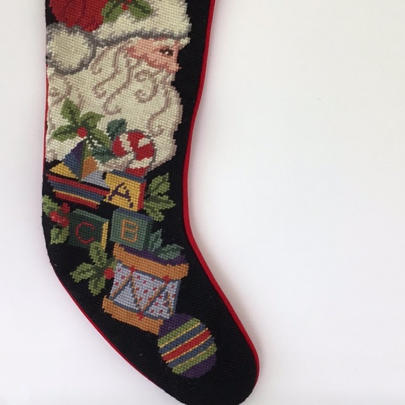 Peking Handicraft Needlepoint Santa Christmas Sock - Picture 3 of 16